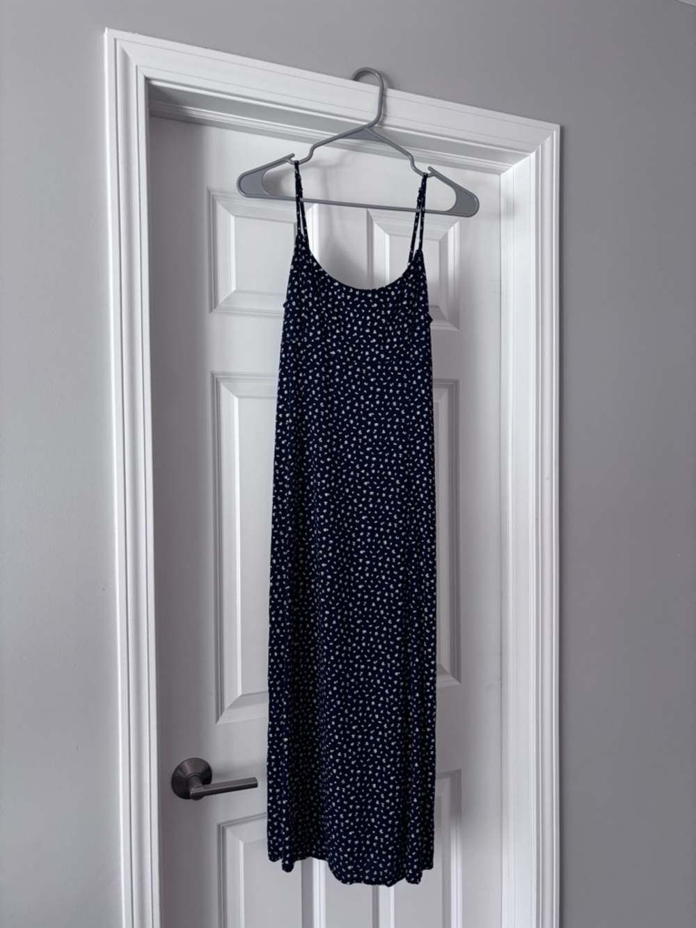 Brand Melville Navy Floral Midi Dress